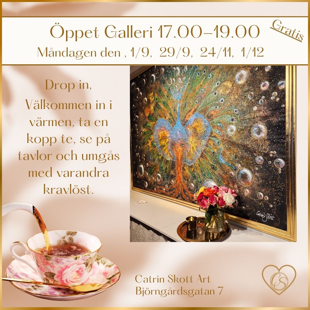 Öppet Galleri måndagar 17.00-19.00 i höst: 1/9, 29/9, 24/11, 1/12