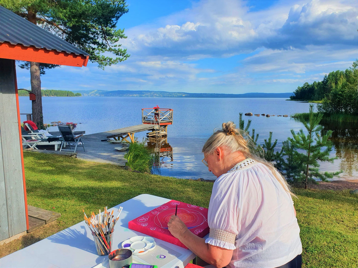 Välkommen till en unik upplevelse för själen – måla i stillhet vid Siljan 5 dagar: kurs 6500 kr. 3-7/8