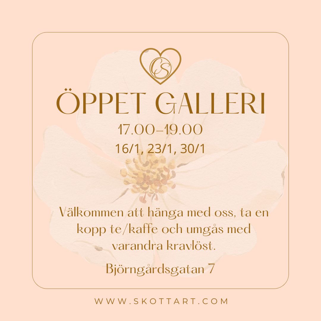 Öppet galleri torsdagar i januari 16/1, 23/1, 30/1  kl. 17.00-19.00