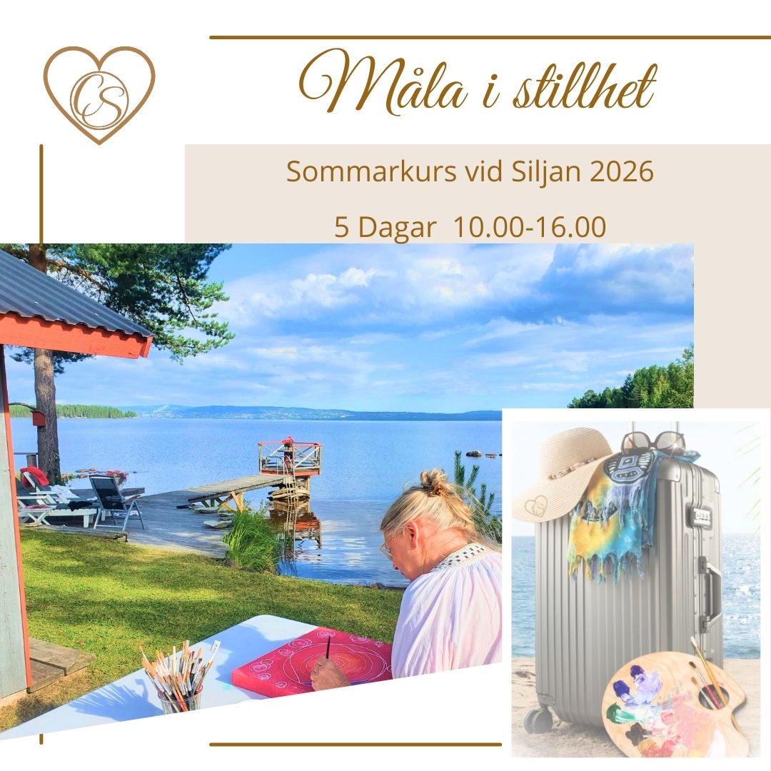 Välkommen till en unik upplevelse för själen – måla i stillhet vid Siljan 5 dagar: kurs 6500 kr. 3-7/8