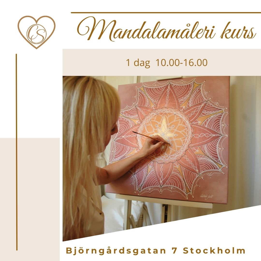 Måla din egen mandala 27/1 kl 10.00-16.00. 1400 kr