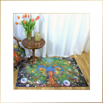 Matta med motivet "Blueprint"