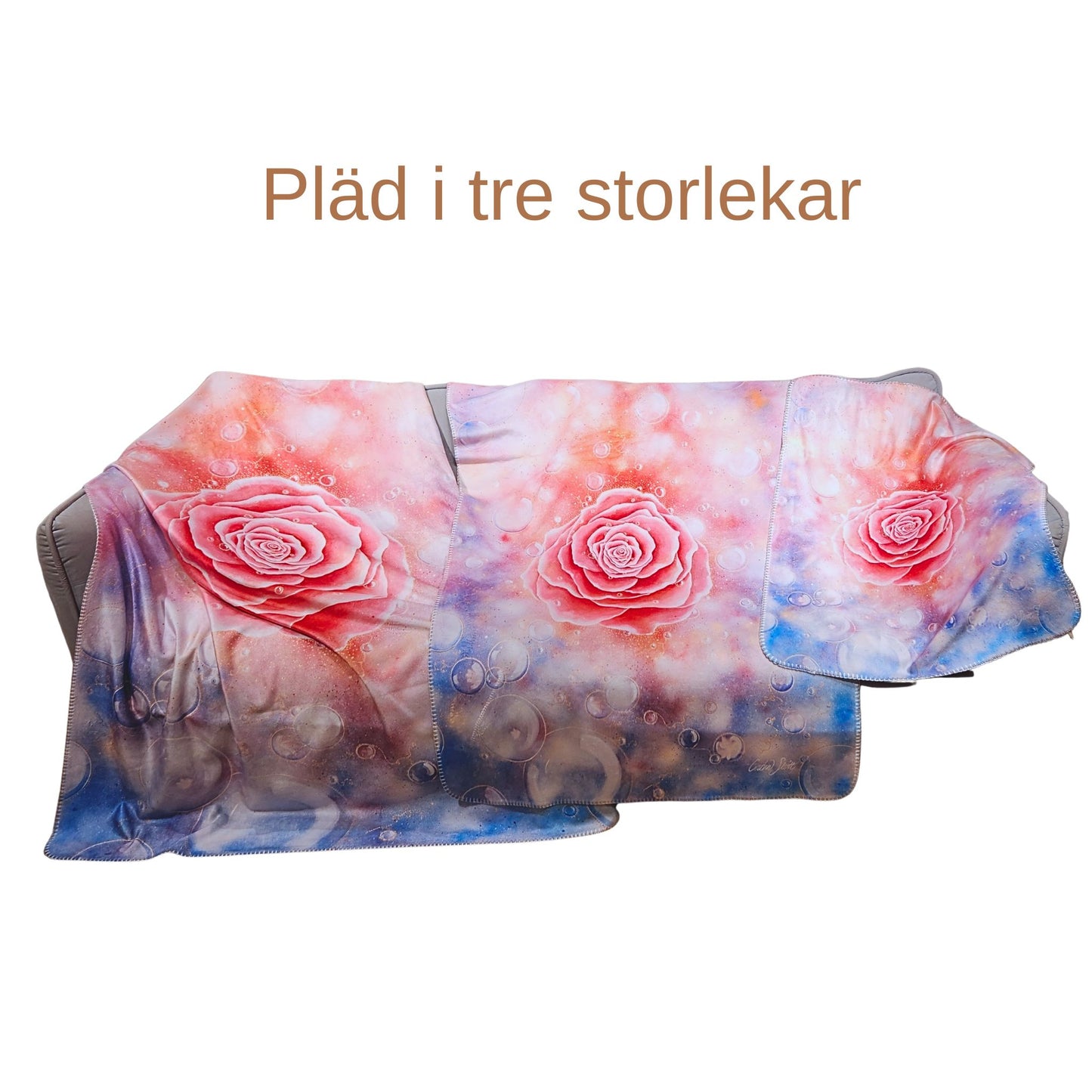Pläd med motiv från tavlan The Rose