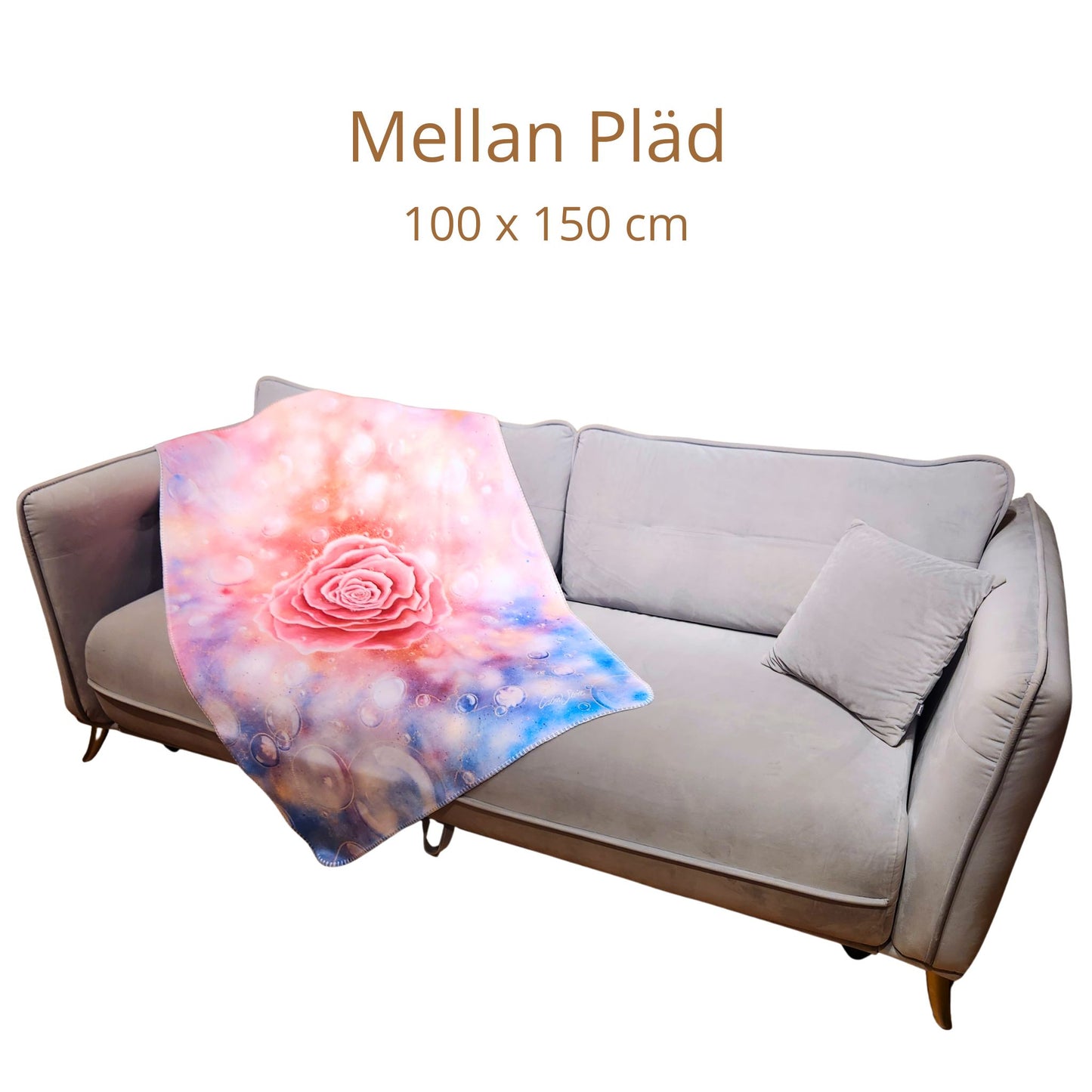 Pläd med motiv från tavlan The Rose